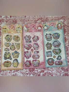 Cute Pink Character Sticker Sheet - Hello Kitty Style